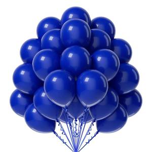 lot 28223 image: Royal Blue Balloons 12 inch, 50 Pack Royal Blue Latex Party Balloons Helium Quality for Birthday Graduation Baby Shower Baseball Nautical Wedding Party Decorations (with Blue Ribbon) - Retail $6