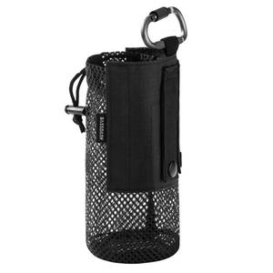 lot 28227 image: Tactical Molle Water Bottle Pouch with Carabiner Foldable Mesh Holder Bag for Travel Fishing Hunting Hiking Outdoor Activities - Retail $8