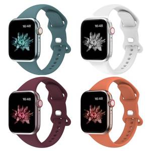 lot 28228 image: Sport Watch Band Silicone Compatible with Apple Watch Band for Women 38mm 40mm 41mm 42mm 44mm 45mm 49mm 46mm, iWatch Bands for Women Men, Silicone Watch Strap for Series 10 9 Ultra 8 7 6 5 4 3 2 1 SE - Retail $7