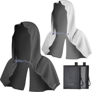 lot 28233 image: Cooling Hoodie Towel Magnetic Lock Towels for Neck and Face UV Protection, Moisture-Wicking for Camping Gym and Yoga - Retail $20