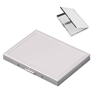 lot 28239 image: Stainless Steel Extra Slim Cigarette Case Metal Cigarette Holder Case for 100s and 84s (Silver (Concave)) - Retail $6