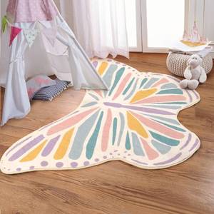 lot 38343 image: Butterfly Kids Rug for Girls Bedroom, Colorful Washable Nursery Rug, Soft Area Rug Non Slip Play Mat Carpet for Playroom Kids Room, 4 x 5.3 - Retail $43