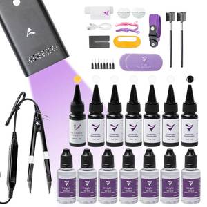 lot 38375 image: V Light Hair Extension Machine Kit �� Professional V-Light Hair Extensions Tool Set with Machine, Glue x7 & Remover x7 �� Fast, Safe & Long-Lasting Hair Extensions - Retail $60