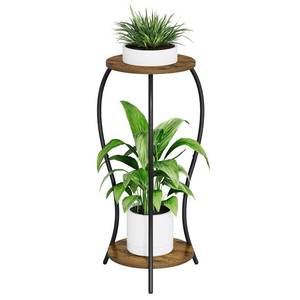 lot 38380 image: Plant Stand Indoor, 2 Tier Round Tall Plant Stand, Flower Pot Stand, Plant Shelf Rack, Corner Plant Stand for Planter Garden Balcony Patio Living Room, Retro - Retail $21