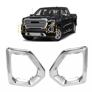 lot 38388 image: GearUp 1 Pair Front Driving Fog Light Bezel Cover for GMC Sierra 1500 4-Door Denali SLT AT4 2019-2021 Replaces 84176753 84176752 - Retail $39