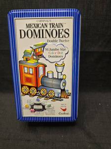 lot 2116 image: Cardinal Mexican Train Dominoes Double Twelve 91 Jumbo Color Dot 9512C