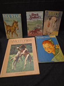 lot 2119 image: 5 Childrens Books Sea Star Orphan Misty Black Stallion Wild Ponies Peter Pan