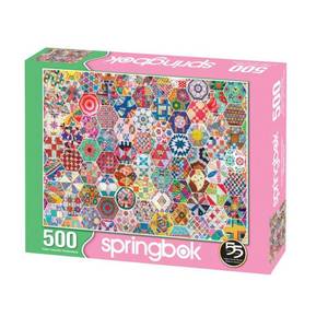 lot 2122 image: Springbok 500 Piece Crazy Quilts Jigsaw Puzzle for Adults