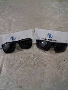 lot 47 image: Paleshy Sunglasses Lot of 2 Black Rectangular Dark Lens