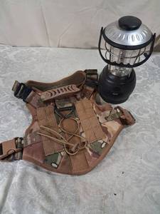 lot 67 image: Tactical Vest Camouflage with Lantern and Lamp
