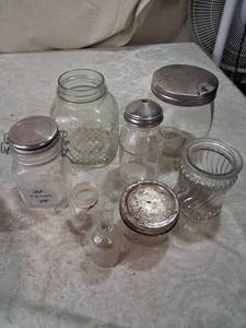 lot 77 image: Glass Storage Jars with Metal Lids 6-Piece Set 23oz Food Safe Craft