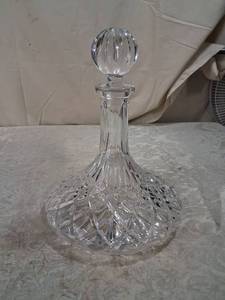 lot 82 image: Cut Glass Decanter with Stopper Approximately 10 inches