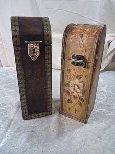 lot 93 image: 2 Decorative Storage Trunks Box Containers Metal Hardware