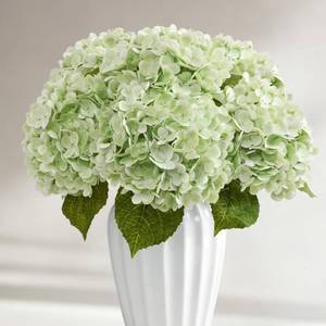 lot 1104 image: Kaskwo 6Pcs Hydrangea Artificial Flowers,Realistic Latex Faux Hydrangeas with Long Stems 21 for Floral Arrangements Home Wedding Party Decor Indoor Outdoor Light Green