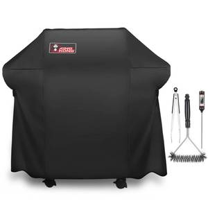 lot 1109 image: Kingkong 7106 Cover for Weber Spirit 200 and 300 Series Gas Including Grill Brush, Tongs and Thermometer