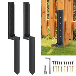lot 1129 image: 2PCS Fence Post Repair Kit, Max 8mm Thickened Double-Layer Fence Post Anchor, Heavy Duty Fence Post Repair Stakes, Anchor Ground Spike for Repairing TiltedBroken Wood Posts