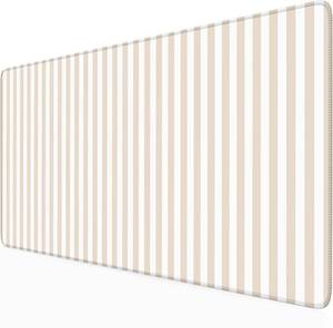 lot 2005 image: ohisxiacy Beige Striped Desk Mat Cute Pastel XXL Large Gaming Mouse Pad Desk Pad Kawaii Aesthetic Home Office Decor Cozy Keyboard Laptop Computer Mat