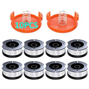 lot 2006 image: YWTESCH 10 Pack AF-100 Replacement Spool Line for BlackDecker - 0.065 Weed Eater String Trimmer Line Spool, 30ft Autofeed Weed Wacker Spool Refill for BlackDecker(8 Spool,2 Cap,2 Spring)