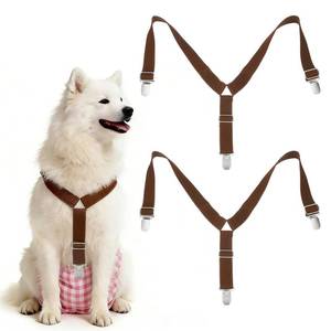 lot 2024 image: PETAXCELL Dog Suspenders, Pet Diapers Keeper, Diapers Suspender for Dog, Elastic Strap Clips, (Coffee, L, 2 Pcs), Intended for Small Medium Large Pet Doggy Skirt Dresses