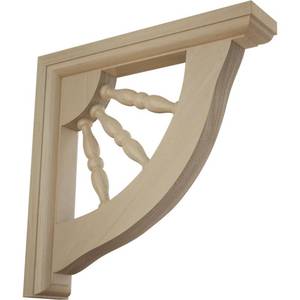 lot 2025 image: Ekena Millwork BKT01X07X07ADRW Andrea Wagon Wheel Wood Brackets, 1 12W x 7D x 7H , Rubberwood