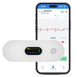 lot 2042 image: OVIIN Portable Heart Rate Monitor, Wireless Home Use Heart Rhythm Tracker, Heart Monitoring Devices,Smartphone App Compatible with iOSAndroid