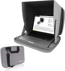 lot 2051 image: Water Repellent 3-in-1 Laptop Sunshade, Portable Foldable Privacy Visor with Elastic PVC Core, Converts into Shoulder Bag for Outdoor Work, Fits 12-14 Inch Laptops - Cool Silver (Patent Pending)