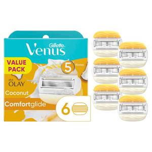 lot 2067 image: Gillette Venus ComfortGlide Womens Razor Blade Refills, 6 Count, Infused with Olay Coconut Scent