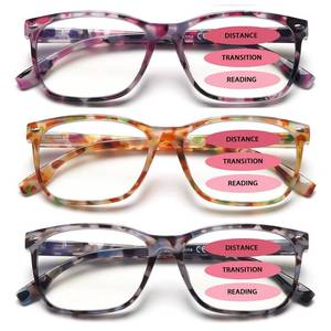 lot 2081 image: CLASAGA Progressive Multifocus Reading Glasses for Women, Pattern Print Blue Light Block Stylish Ladies Computer Readers(3 Mix Color, 1.5, x)