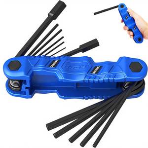 lot 2090 image: 12-Piece Large Folding Hex Key Set Metric (1.5-12mm), Heavy Duty Allen Wrench Set, Portable Tool for Archery, Bike Repair, Furniture, and Basic Home Maintenance (Blue)