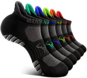 lot 2106 image: BULLIANT Men Running Socks,Active Ankle Socks No Show For Men With Cushioned Footbed Arch Support Breathable Wicking(6Pairs,Shoes SizeMen 13-15)