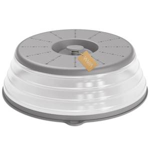 lot 2107 image: WVM Microwave Splatter Cover Vented for Food with Hook Hole, Splatter Guard & Colander Kitchen Gadget for Food, Meal Prep, Grey