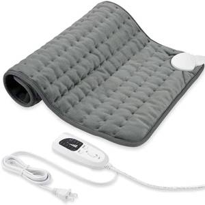lot 2125 image: 24X20 Electric Heating pad with 6 Heat Settings, Auto Shut Off, Dry Electric Heating for Back Neck Knee Arms Legs Shoulder Heat Pads for Christmas Birthday Fathers Day Mothers Day (Dark Gray)