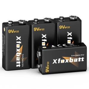 lot 2129 image: 9V Batteries Carbon 6F22 9 Volt Battery for SmokeCO Detectors Leakproof & Long-Lasting, 4 Count Pack Square Fire Alarm Batteries for Wireless Microphones, Guitar PedalsTuners, Two-Way Radios