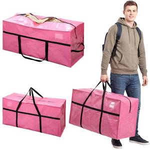 lot 2143 image: Sunnymove 1 Pack Extra Large Pink Dorm Storage Bag 66 Gallon Back to School Storage Totes with Zipper Packing Bag for College Moving Tote Moving Box for 2026 New College Students Must Have Supplies