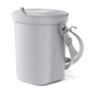 lot 2157 image: Waretary Trash Can for Car Garbage Leakproof Silicone Car Waste Bin wLid for Drivers and Passengers 2 Gallon Garbage Container for Vehicle, Sedan, SUV, Van, MPV & Truck (Gray)