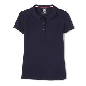 lot 2158 image: French Toast Girls Short Sleeve Peter Pan Collar School Uniform Polo Shirt, Navy, Large 10-12
