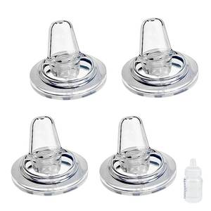 lot 2162 image: Sippy Spout Nipples for Philips Avent Anti-Colic Baby Bottles, Transition Straw Sippy Cup 100% Food Grade Silicone Soft Nipple, 6m, Pack of 4