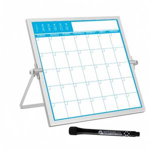 lot 2168 image: Magnetic Calendar Whiteboard - 10x10 Inch Compact Monthly Dry Erase Schedule for Office Home School, Small Spaces, Portable&Reusable Design for Desks