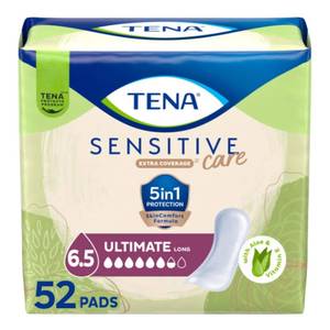 lot 5631 image: Tena Sensitive Care Incontinence Pads, Postpartum & Bladder Control Pads for Women, Ultimate Absorbency, Extra Coverage, Long, 52 Count