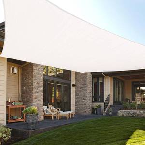 lot 5633 image: LOVE STORY 10 x 13 Rectangle White Sun Shade Sail Canopy UV Block Cover for Outdoor Patio Garden Backyard