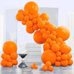 lot 6447 image: PartyWoo Orange Balloons 140pcs Different Sizes of 18 12 10 5 Inch Matte Fall Balloon Arch Kit Garland for Thanksgiving Halloween Little Cutie Baby Shower Birthday Party Decorations Orange-Y9