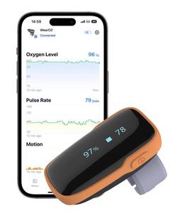 lot 6455 image: Vibeat Wearable Pulse Oximeter Continuous Tracking Bluetooth Oxygen Meter