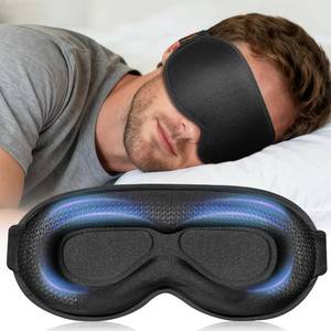lot 6459 image: Weighted Blackout Sleep Mask for Men, 3D Contoured Zero Eye Pressure, Lash-Friendly Deep Eye Cups, Adjustable Slide Buckle Strap, Office Nap & Business Travel Essential, Relaxation Gift for Him(Black)