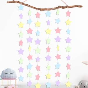 lot 6463 image: Containlol 5 Pcs Pastel Party Decorations Pastel Star Paper Garlands Rainbow Star Banners Hanging Streamers Macaron Twinkle Garlands Backdrop for Classroom Birthday Baby Shower Preppy Party Supplies