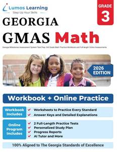 lot 6468 image: Georgia Milestones Assessment System Test Prep 3rd Grade Math Practice Workbook and Full-length Online Assessments GMAS Study Guide (GMAS by Lumos Learning)