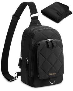 lot 7036 image: Trahzia Mini Diaper Bag with Portable Changing Pad, Small Crossbody Diaper Purse with Wipe Pouch for Travel and Daily Use, Black (Empty Bag)
