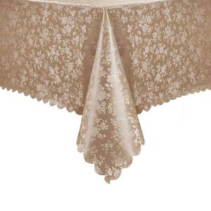 lot 7039 image: Romanstile Rectangle Vinyl Tablecloth,100% Waterproof Heavy Duty Oil Spill Proof Stain Resistant Plastic PU Table Cover with Flannel Backing for Kitchen, Dining (Rose Champagne, 60 x 84)