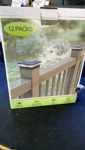 lot 7047 image: Solar Powered Post Cap Lights 12 Pack Cold White Warm White