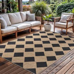 lot 7068 image: Checkered Easy Jute Rug 5x7 Outdoor Patio Rug Washable Area Rugs for Living Room Bedroom Non Slip Neutral Farmhouse Indoor Outdoor Carpet for Backyard Patio Office