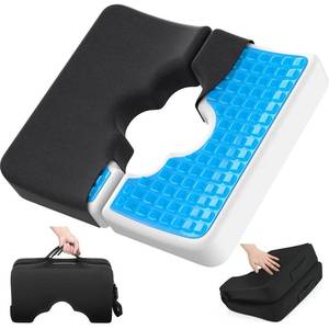 lot 7072 image: Bed Sore Cushion, Gel Wheelchair Seat Cushion,18x16 Relieve Sciatica, Back, Coccyx & Ulcer Pain, Foldable Ergonomic Cushion for Bedridden, Elderly, with Anti-Slip Cover & Handle